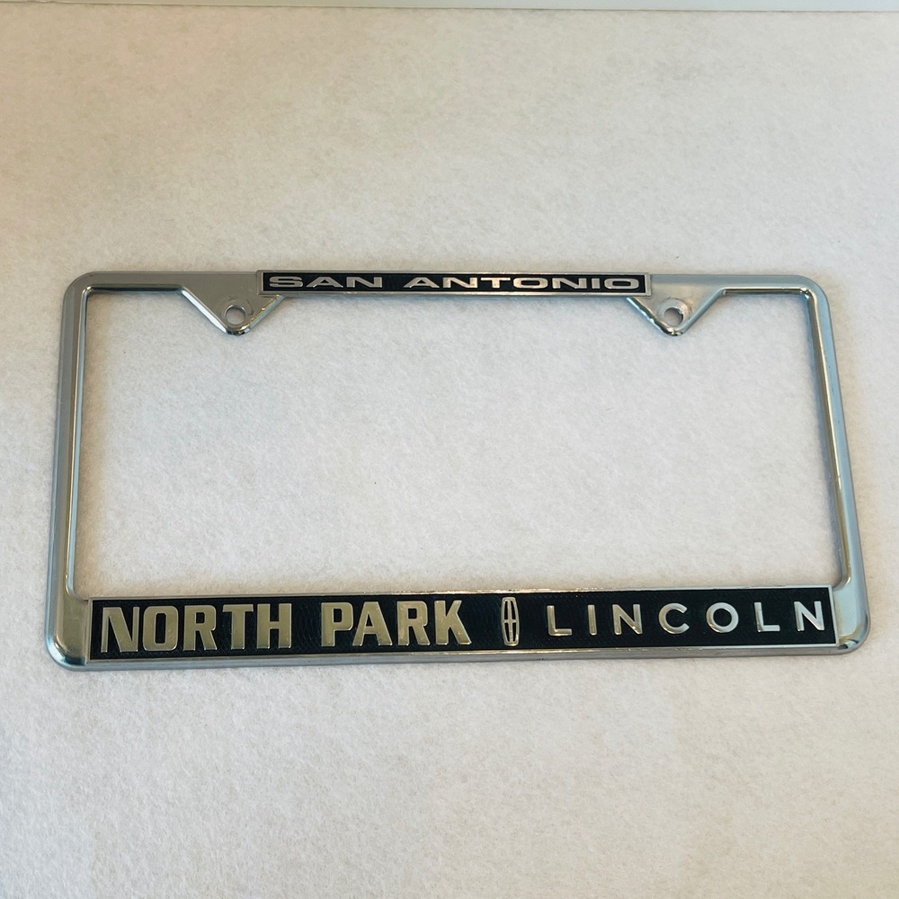 Lincoln North Park San Antonio License Plate Frame Chrome Dealership Metal